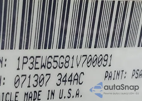 2001 Plymouth Prowler z USA, uszkodzony, nr VIN 1P3EW65G81V700091